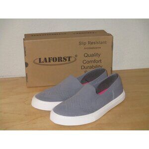 Woman's Laforst Pewter Knit Upper Slip on Resistant Safety Soles Size 11 New Box